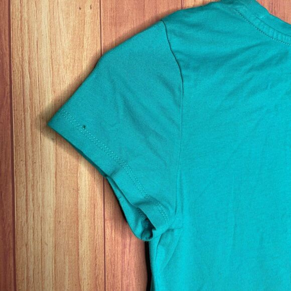 Star Wars Shirt R2D2 Rainbow Gold Shimmer Turquoise Short Sleeve Girls Size 10 - Picture 5 of 5